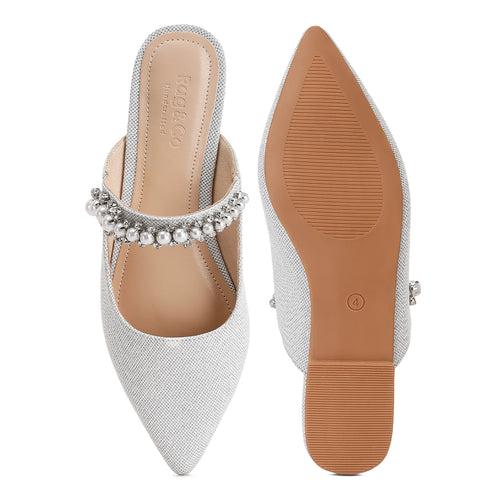 Mary Jane Cut-out Embellished Mules