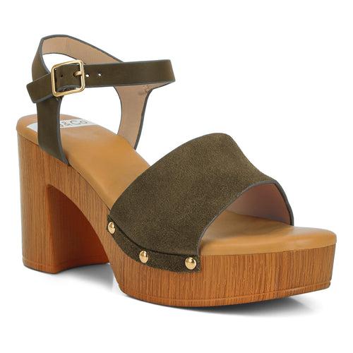 Suede High Block Sandals