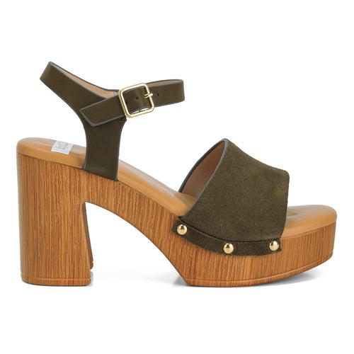 Suede High Block Sandals