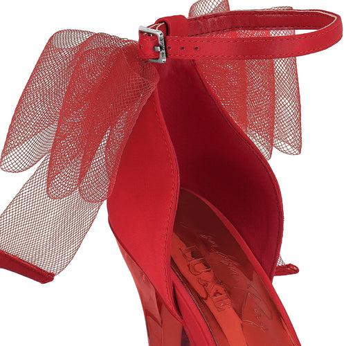 Satin Clear High Heeled Bow Sandals