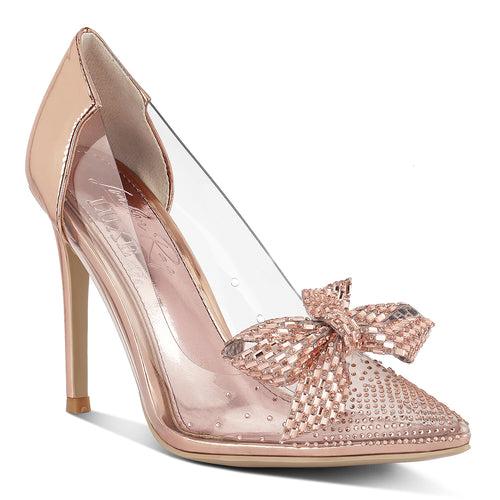 Rhinestones Embellished Clear Pump Shoes