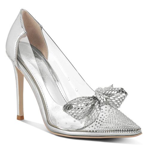 Rhinestones Embellished Clear Pump Shoes