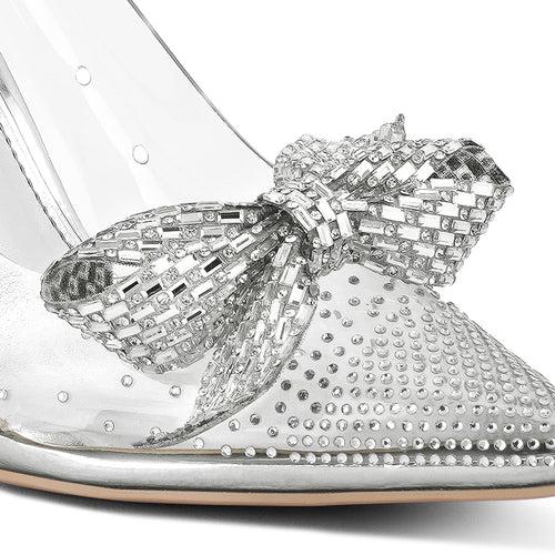 Rhinestones Embellished Clear Pump Shoes