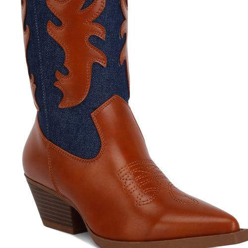 Fallon Patchwork Cowboy Boots