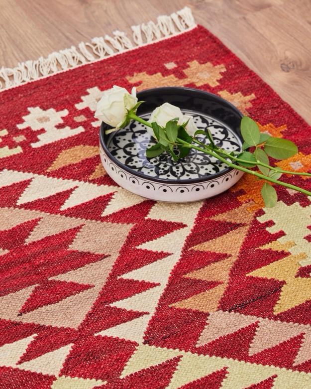 Red Kilim Dhurrie