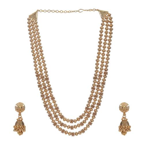 Vernika south gold plated necklace set