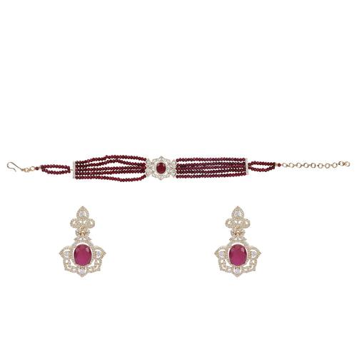 Karuna Nagma Zircon Choker  Set