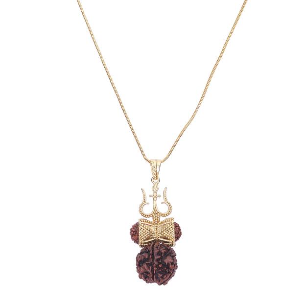 22k Gold Plated Damru Pendant