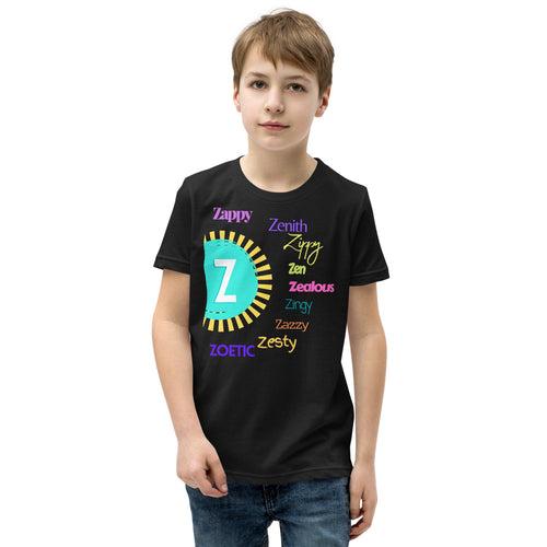 Positive words Name Letter Z - Youth Short Sleeve T-Shirt