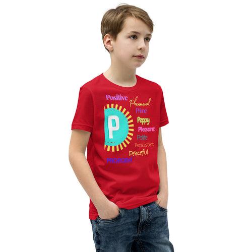 Positive words Name Letter P - Youth Short Sleeve T-Shirt