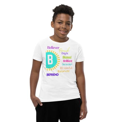 Positive words Name Letter B - Youth Short Sleeve T-Shirt