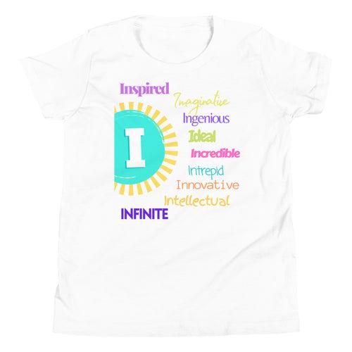 Positive words Name Letter I - Youth Short Sleeve T-Shirt