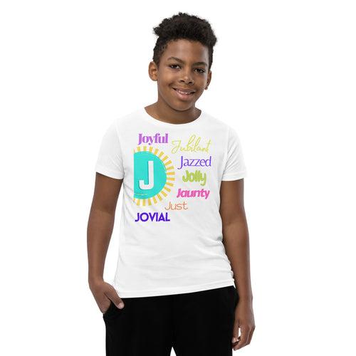 Positive words Name Letter J - Youth Short Sleeve T-Shirt