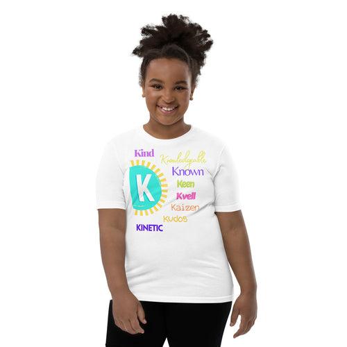 Positive words Name Letter K - Youth Short Sleeve T-Shirt