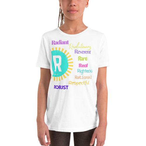 Positive words Name Letter R - Youth Short Sleeve T-Shirt