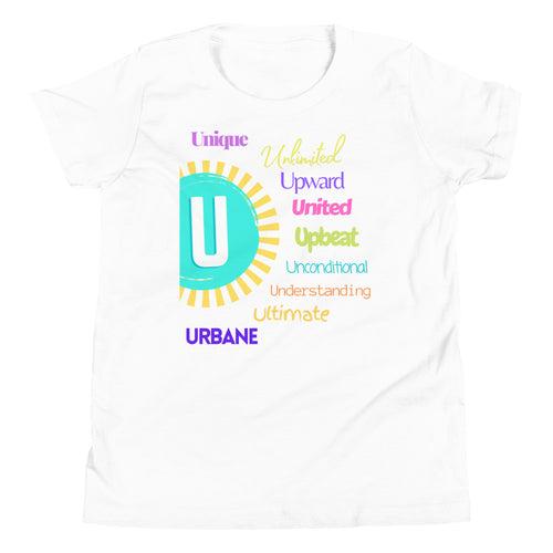 Positive words Name Letter U - Youth Short Sleeve T-Shirt