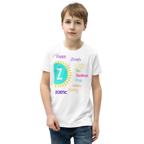 Positive words Name Letter Z - Youth Short Sleeve T-Shirt