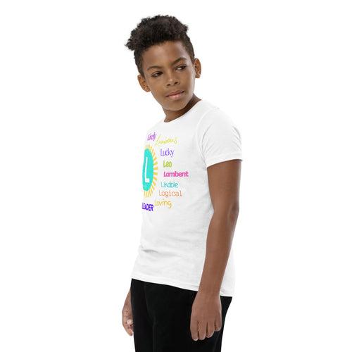 Positive words Name Letter L - Youth Short Sleeve T-Shirt