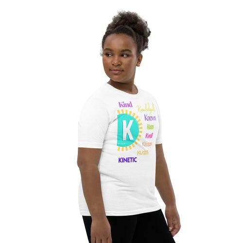 Positive words Name Letter K - Youth Short Sleeve T-Shirt