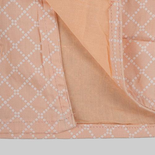 Peach Cotton Co-ord Set For Girls