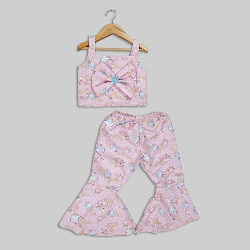 Pre Order: Pink Ice-cream Printed Co-ord Set For Girl