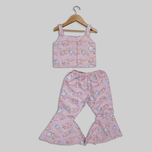 Pre Order: Pink Ice-cream Printed Co-ord Set For Girl