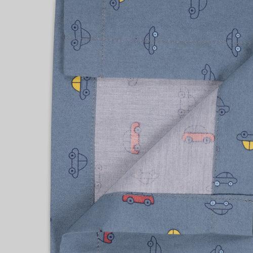 Blue Cotton Car Print Sleepwear For Boys