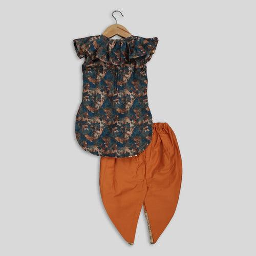 Printed Cotton Kurti With Dhoti Pant