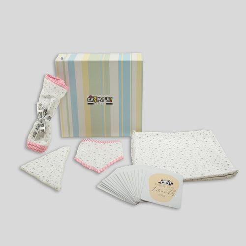 New Born Gift Box in Organic Cotton in Star Print