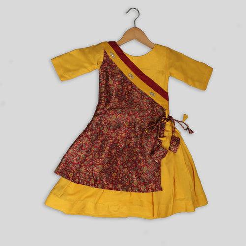 Silk Red and Yellow Angrakha