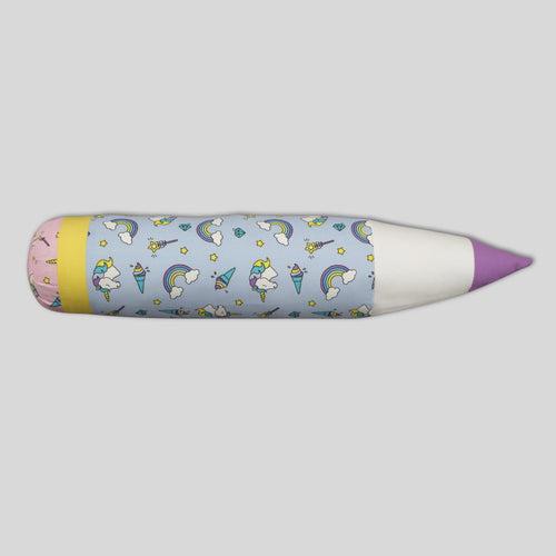 Blue Unicorn Printed Pencil Cushion for Kids