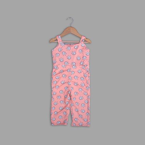 Peach Fancy Jumpsuit For Girls