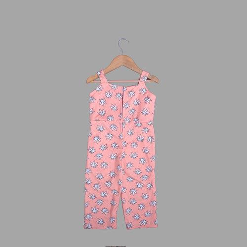 Peach Fancy Jumpsuit For Girls