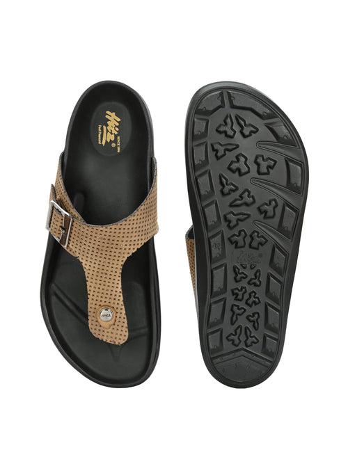 HITZ0027 Men's Cheeku Leather Daily Wear Slip-On Slipper