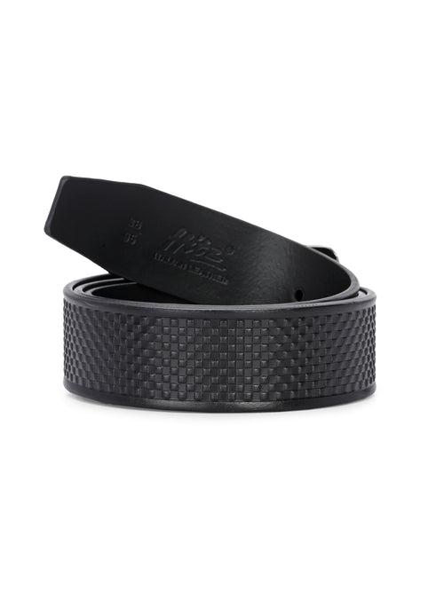 LP_652-Black Leather Belt For Men's