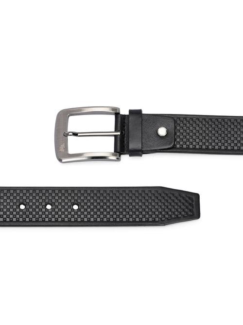 LP_652-Black Leather Belt For Men's