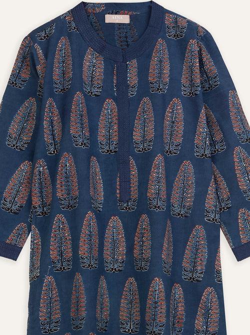 Reza Cotton Ajrakh Block Printed Straight Kurta