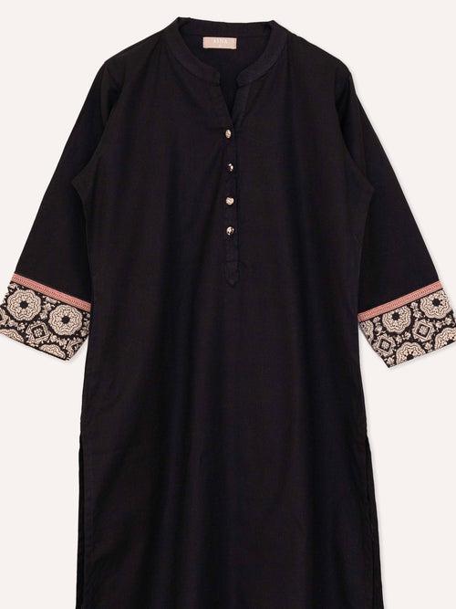 Hawa Cotton Flax Plain Straight Kurta