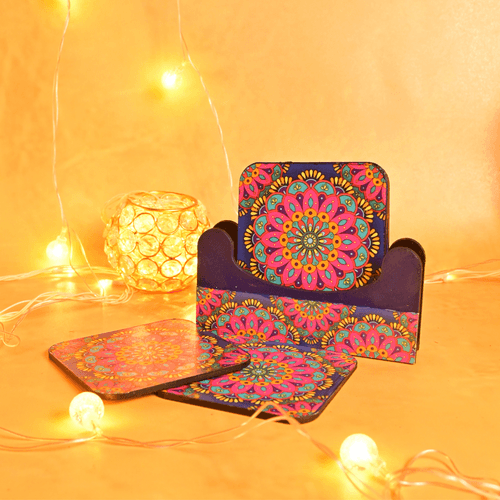 Mandala Coasters with Stand