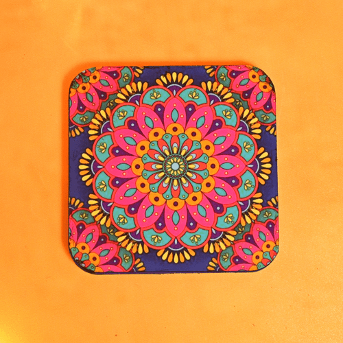 Mandala Coasters with Stand