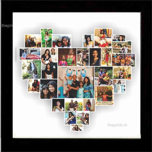 Prink Heart Collage Frame