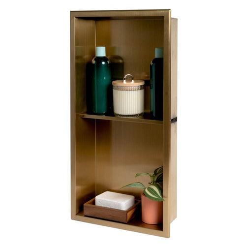 Dual Shelf Rectangular PVD Wall Niche PWD 600V 1 PC By Jayna