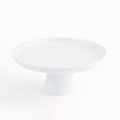 White Magnesium Porcelain Cake Stand By Rena