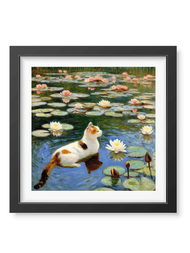 Contemplation in the Water Lily Pond Poster