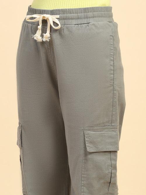 Light Pista Solid Cotton Blend Relaxed Fit Lower