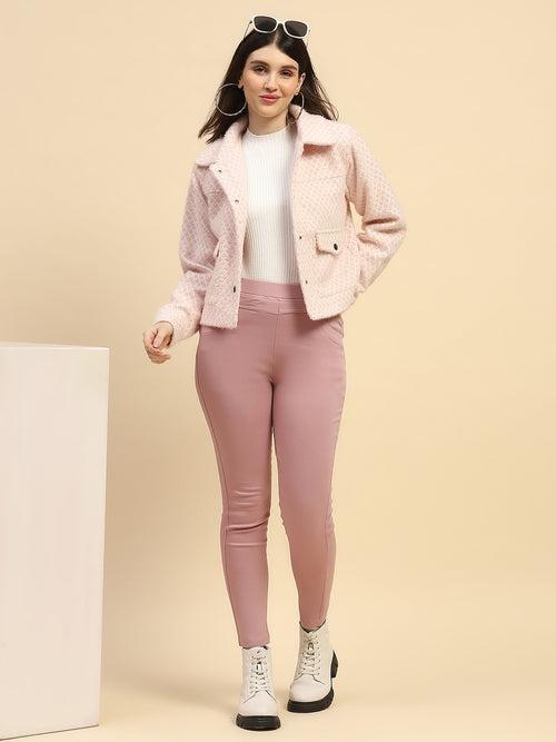 Blossom Checkerd Poly Blend Relaxed Fit Jacket