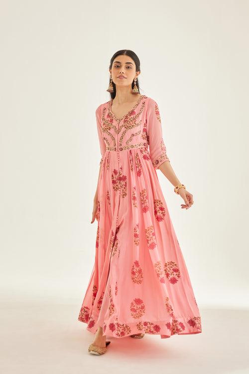 Candy Pink Anarkali Set