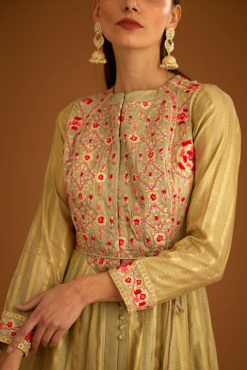 Neutral Anarkali Set.