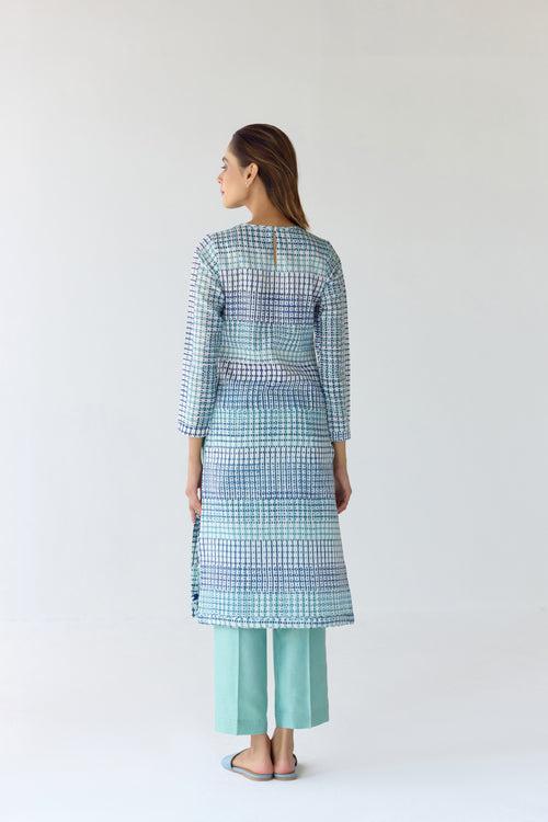 Mist Jade Blue Kurta Set.