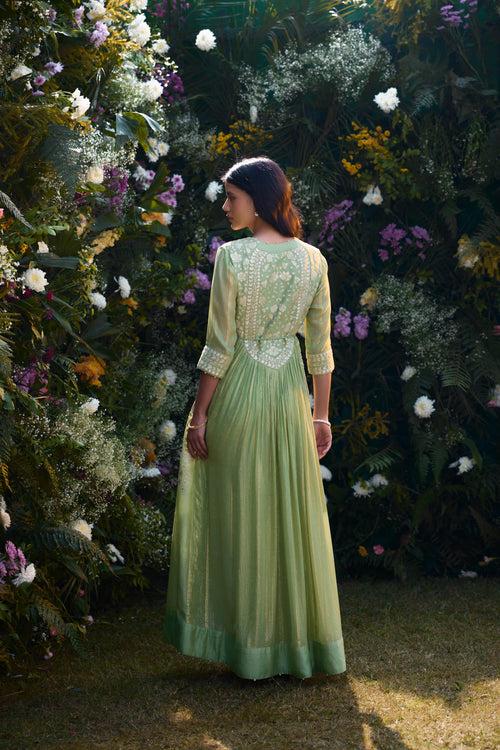 Mist Green Anarkali Set.